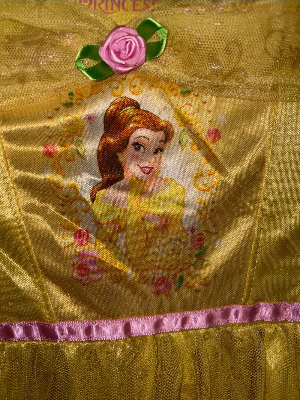 Disney Princess Belle Yellow Kids nightgown Dress size 5t - Picture 3 of 6